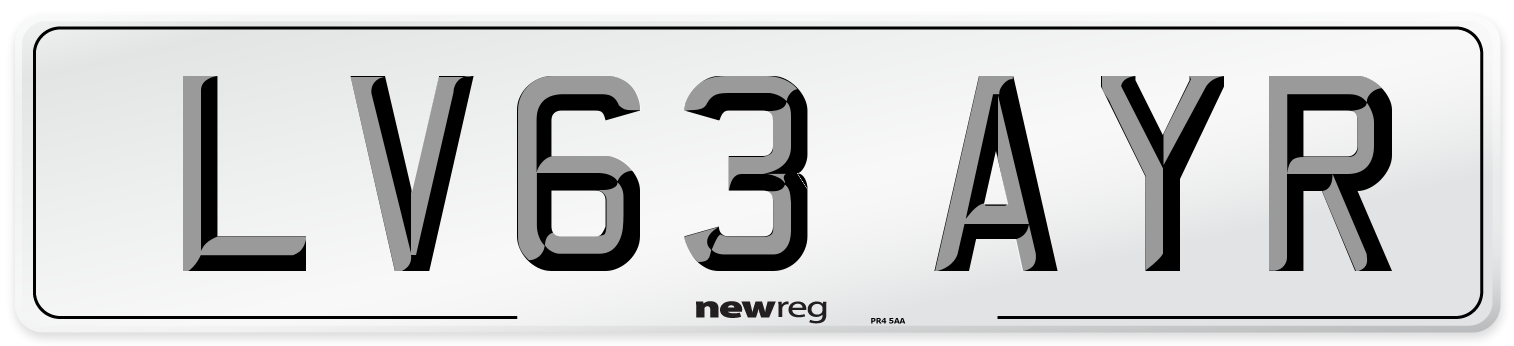 LV63 AYR Number Plate from New Reg